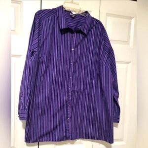 Romans multicolor long sleeve button down blouse 28W